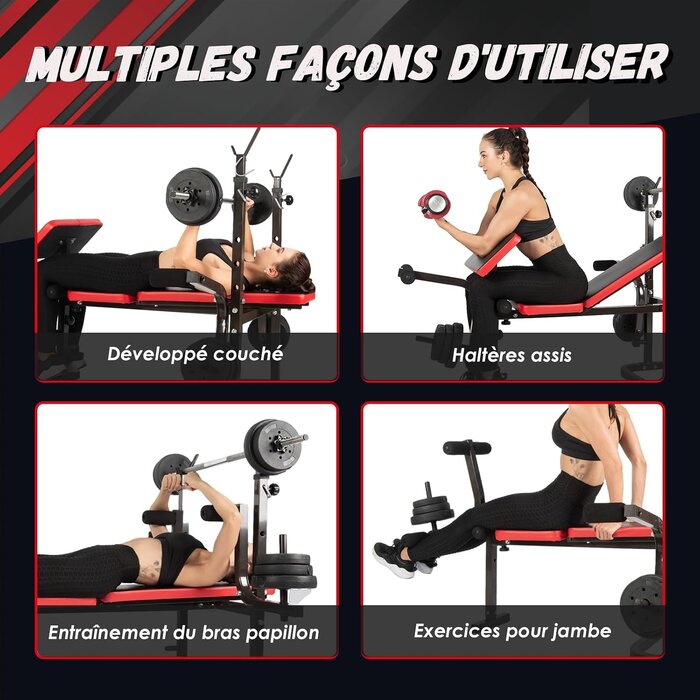 Banc de musculation pliable et réglable - 35% de remise