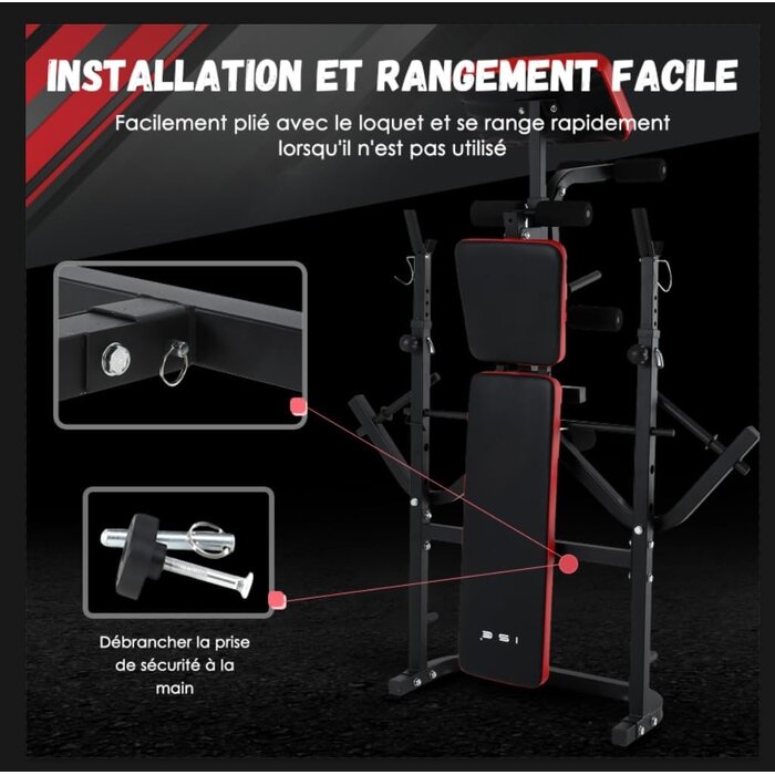 Banc de musculation pliable et réglable - 35% de remise