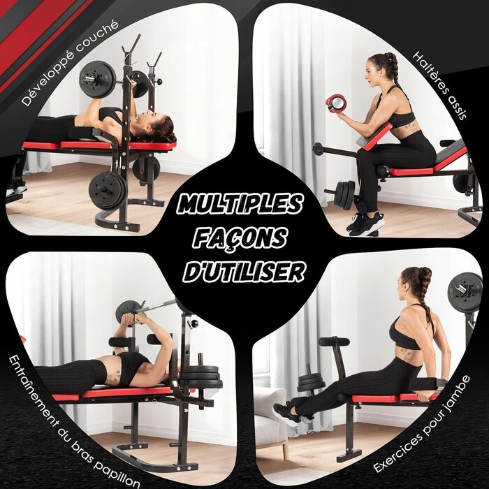Banc de musculation pliable et réglable - 35% de remise