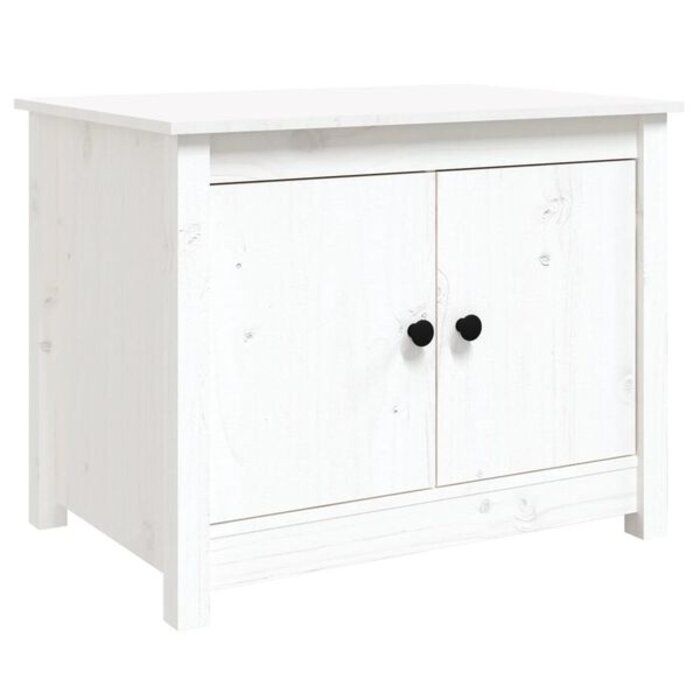 Vidaxl Table basse en pin massif blanc 71x49x55 cm - 34% de remise