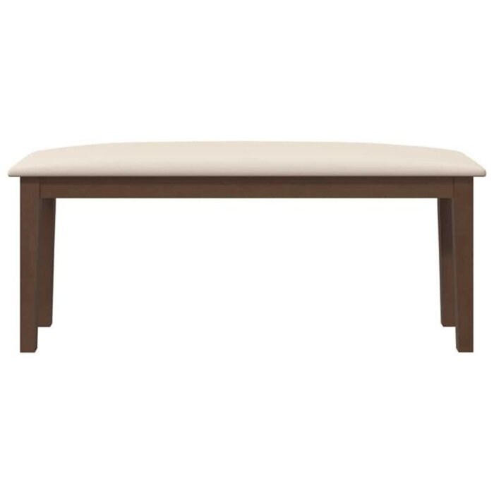 Vidaxl Banc en bois d'hévéa et tissu marron - 110 cm - 34% de remise