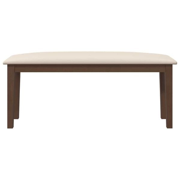 Vidaxl Banc en bois d'hévéa et tissu marron - 110 cm - 34% de remise