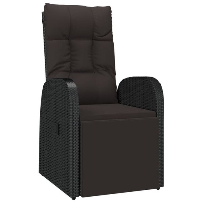 Vidaxl Fauteuil de jardin inclinable noir - 34% de remise