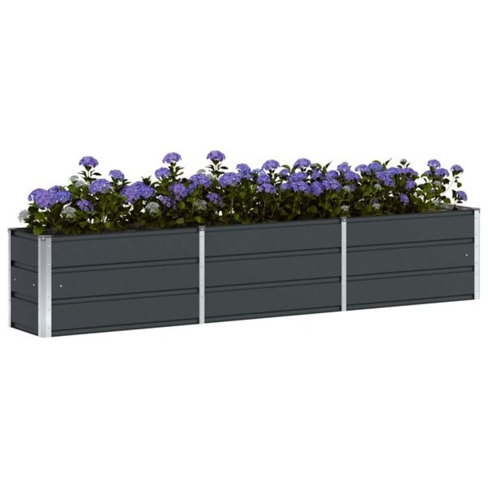 Vidaxl Jardinière en acier anthracite 240x40x45cm - 34% de remise