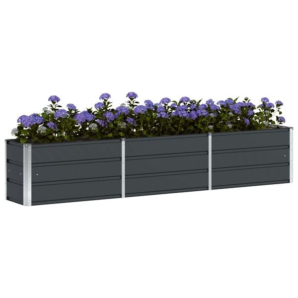 Vidaxl Jardinière en acier anthracite 240x40x45cm - 34% de remise