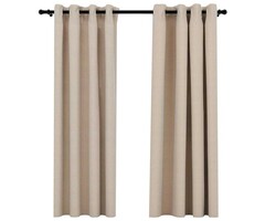 Vidaxl Lot de 2 rideaux occultants aspect lin 140x175 cm beige - 55% de remise