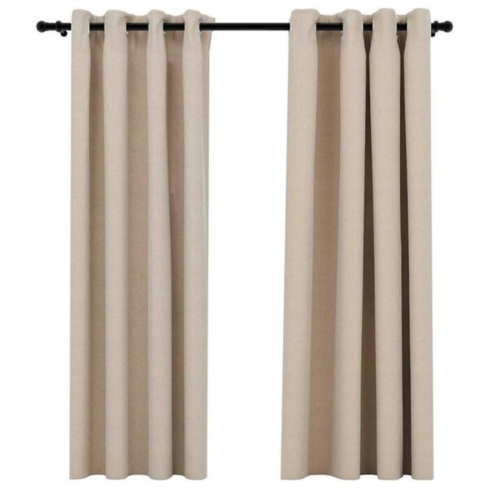 Vidaxl Lot de 2 rideaux occultants aspect lin beige 140x175 cm - 33% de remise