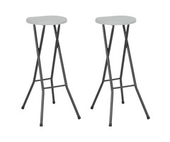 Vidaxl Lot de 2 tabourets de bar pliants blancs - 55% de remise