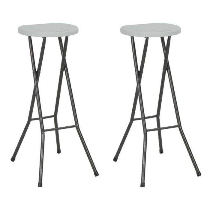 Vidaxl Lot de 2 tabourets de bar pliants - Blanc - 34% de remise