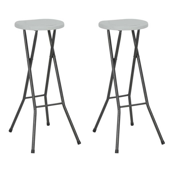 Vidaxl Lot de 2 tabourets de bar pliants - Blanc - 34% de remise