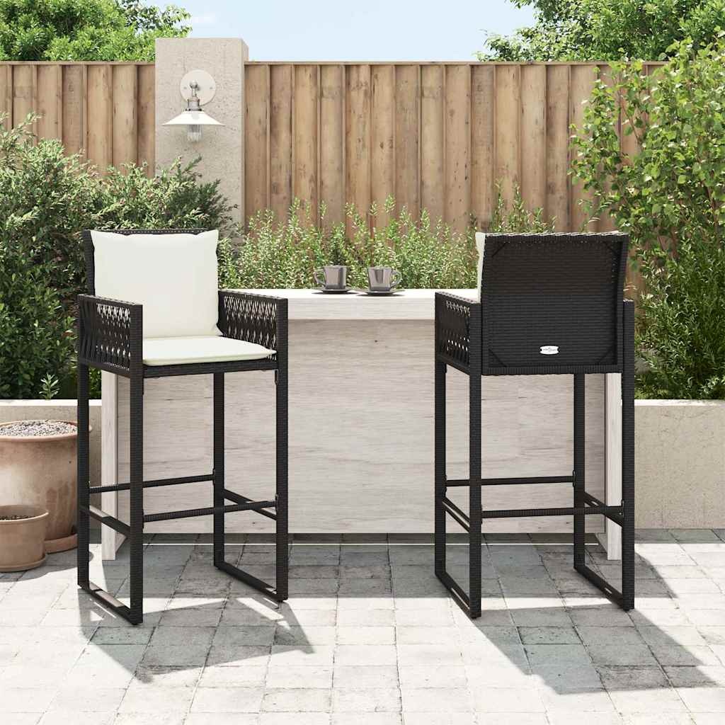 Vidaxl Lot de 2 Tabourets de Bar de Jardin en Rotin Noir - 35% de remise