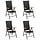 Lot de 4 chaises de jardin inclinables en rotin noir - 35% de remise