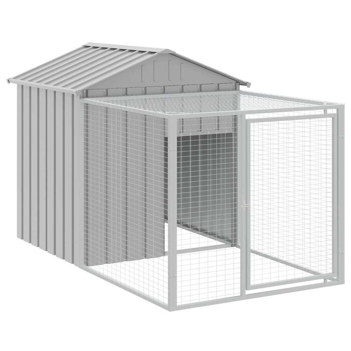 Vidaxl Poulailler avec enclos en acier galvanisé 117x201x123 cm - 35% de remise