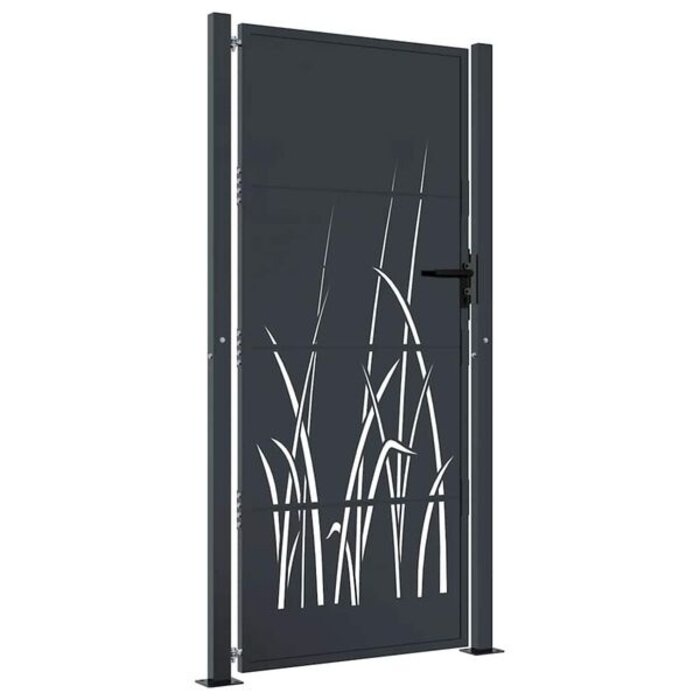 Vidaxl Portillon de jardin motif herbier 105x205cm Anthracite - 35% de remise