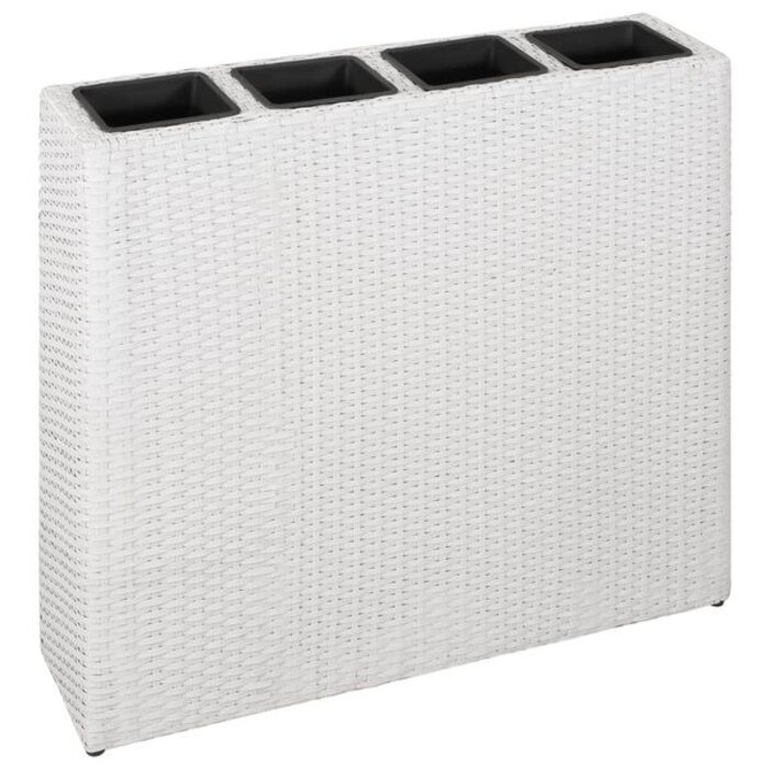 Vidaxl Jardinière surélevée 4 pots en polyrotin blanc - 35% de remise