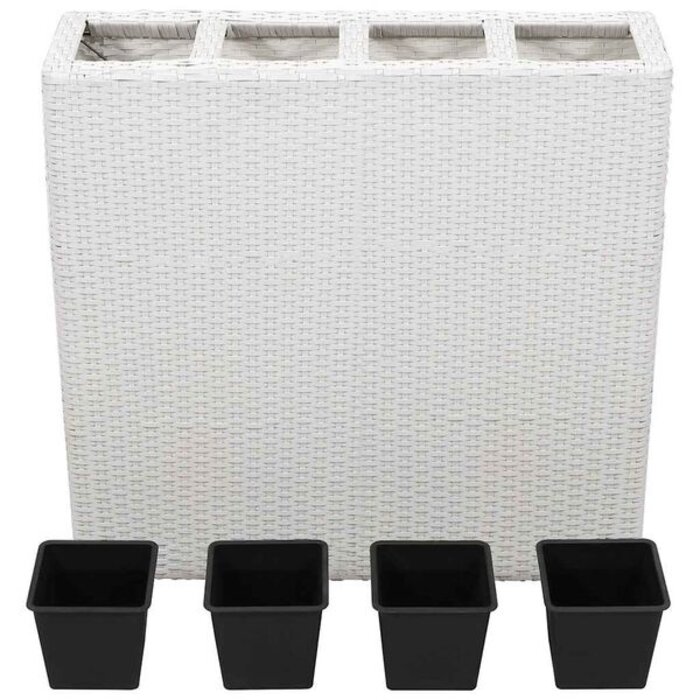 Vidaxl Jardinière surélevée 4 pots en polyrotin blanc - 35% de remise
