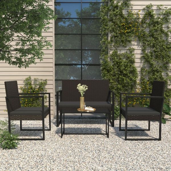 Vidaxl Banc de jardin en rotin synthétique 106 cm - Noir - 34% de remise