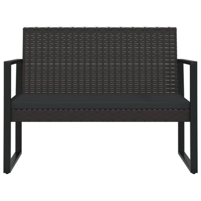 Vidaxl Banc de jardin en rotin synthétique 106 cm - Noir - 34% de remise