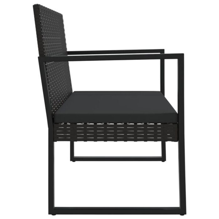 Vidaxl Banc de jardin en rotin synthétique 106 cm - Noir - 34% de remise