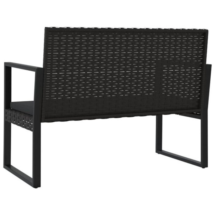 Vidaxl Banc de jardin en rotin synthétique 106 cm - Noir - 34% de remise