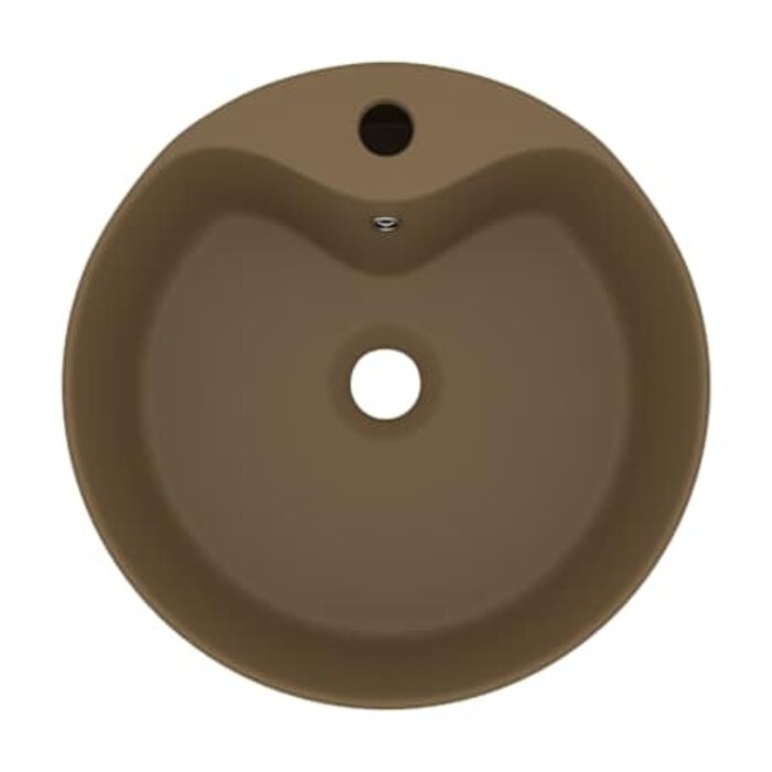 Vidaxl Vasque à poser ronde crème mat 36x13 cm - 33% de remise