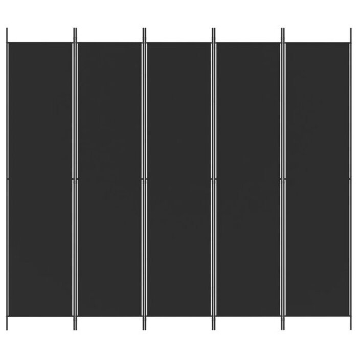 Vidaxl Paravent noir 5 panneaux 250x220 cm - 33% de remise