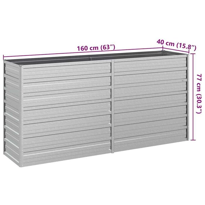 Vidaxl Jardinière surélevée acier galvanisé 160x40x77 cm - 33% de remise