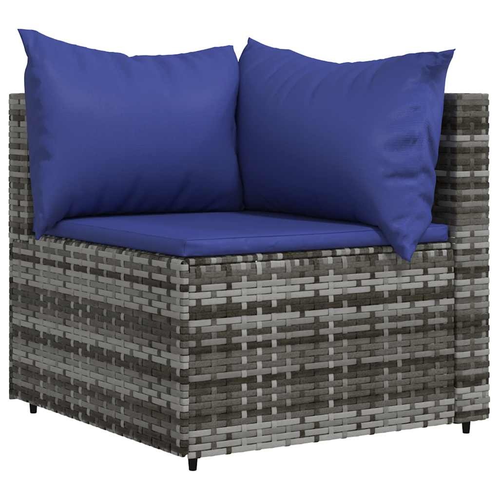 Vidaxl Canapé d'angle de jardin en résine tressée gris - 32% de remise