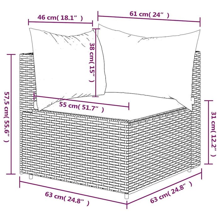 Vidaxl Canapé d'angle de jardin en résine tressée gris - 32% de remise