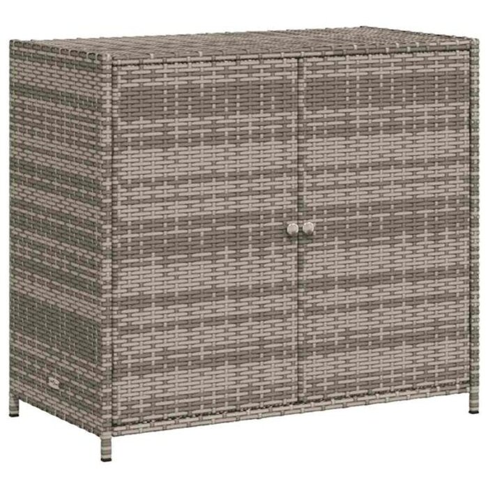 Vidaxl Coffre de jardin en polyrotin gris 83x45x76 cm - 35% de remise