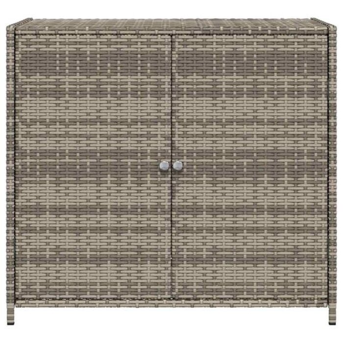 Vidaxl Coffre de jardin en polyrotin gris 83x45x76 cm - 35% de remise