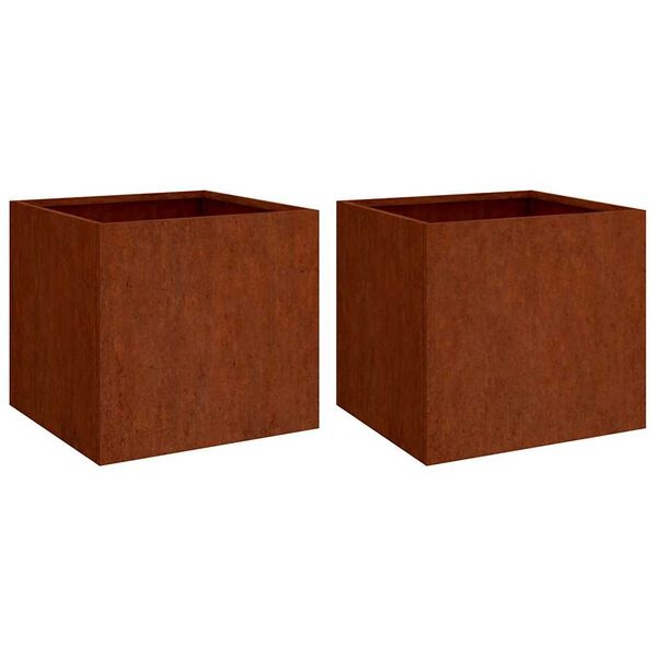 Vidaxl Lot de 2 jardinières en acier corten 49cm - 34% de remise