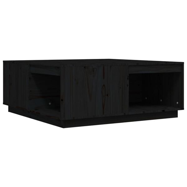 Vidaxl Table basse en pin massif noir 100x101 cm - 35% de remise