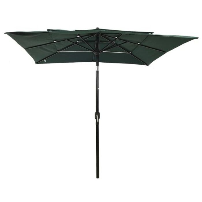 Parasol 3 niveaux 2,5x2,5m vert - Mât alu - 34% de remise