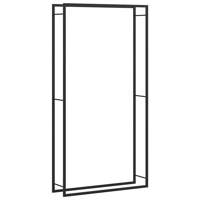 Range-bûches en acier noir 110x28x214 cm - 34% de remise