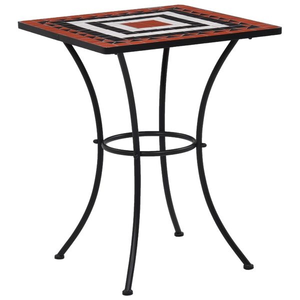 Table de bistrot mosaïque 60 cm - Terre cuite et blanc - 34% de remise