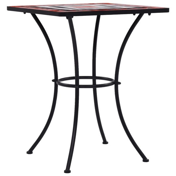 Table de bistrot mosaïque 60 cm - Terre cuite et blanc - 34% de remise