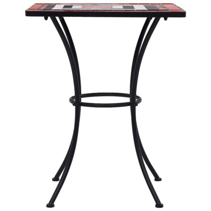 Table de bistrot mosaïque 60 cm - Terre cuite et blanc - 34% de remise