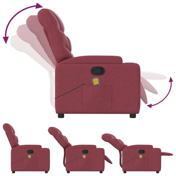 Fauteuil de massage inclinable rouge vin - 35% de remise