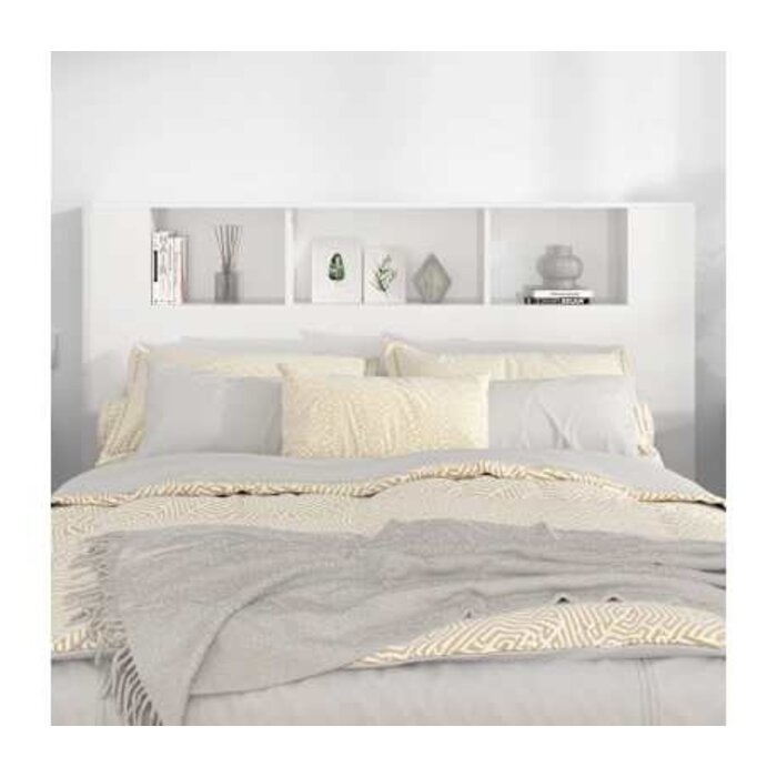 Tête de lit bibliothèque 160cm blanc brillant - 34% de remise