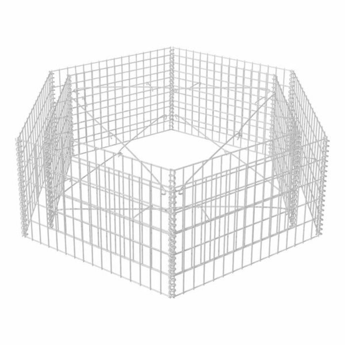Jardinière gabion hexagonale 160x140x50 cm - 34% de remise