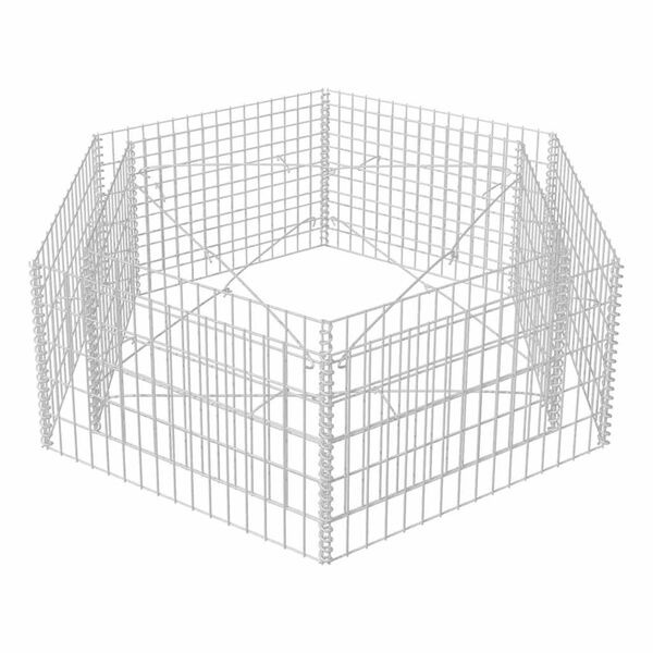 Jardinière gabion hexagonale 160x140x50 cm - 34% de remise