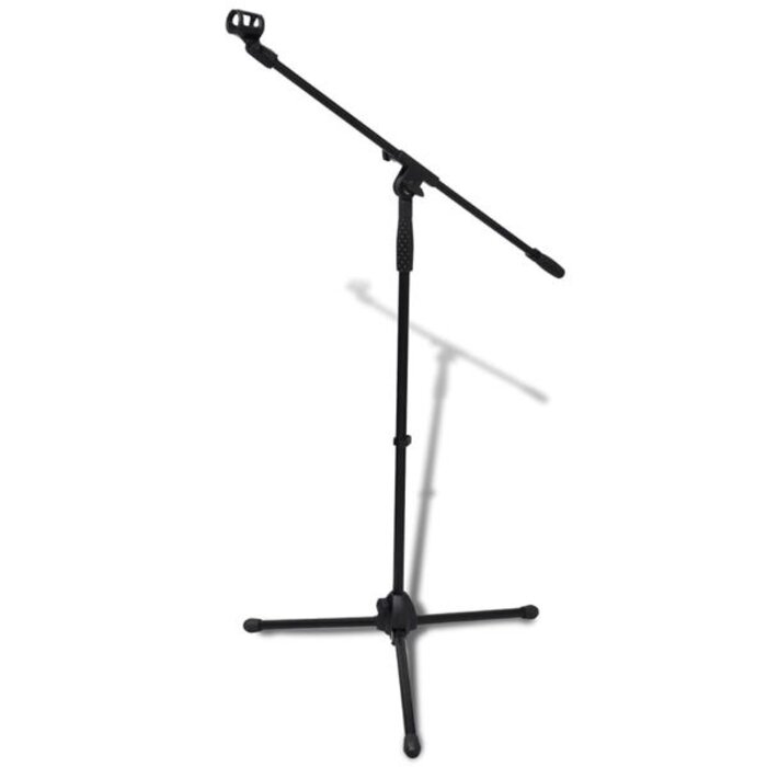 Vidaxl Pied de micro réglable en acier (94-165 cm) - Noir - 32% de remise
