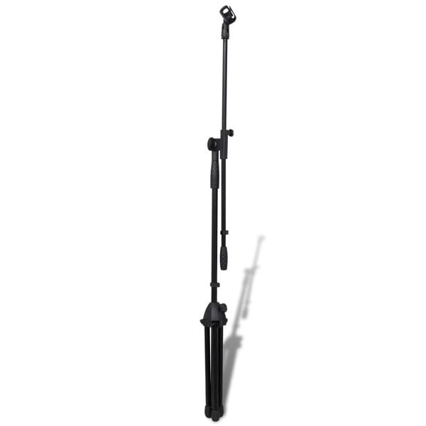 Vidaxl Pied de micro réglable en acier (94-165 cm) - Noir - 32% de remise