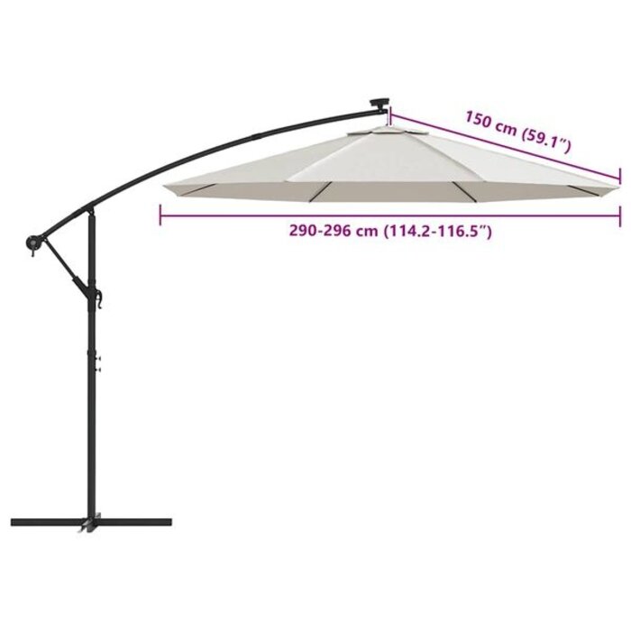Vidaxl Toile de rechange pour parasol déporté 300 cm Blanc sable - 31% de remise