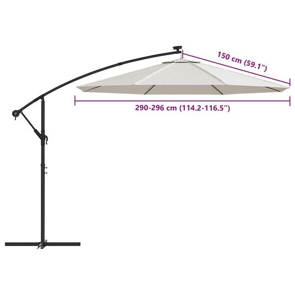 Vidaxl Toile de rechange pour parasol déporté 300 cm Blanc sable - 31% de remise