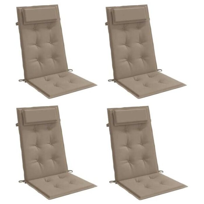 Vidaxl Lot de 4 coussins pour chaise à dossier haut, taupe, 120 x 50 cm - 33% de remise