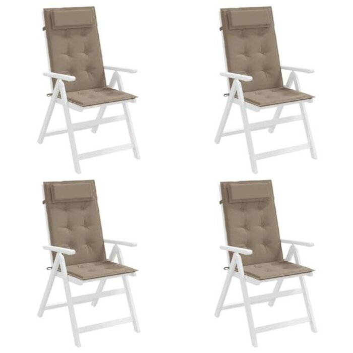 Vidaxl Lot de 4 coussins pour chaise à dossier haut, taupe, 120 x 50 cm - 33% de remise