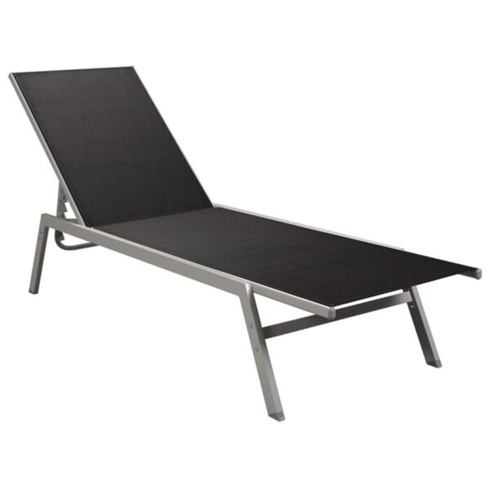 Vidaxl Bain de soleil acier et textilène noir - 200 cm - 34% de remise