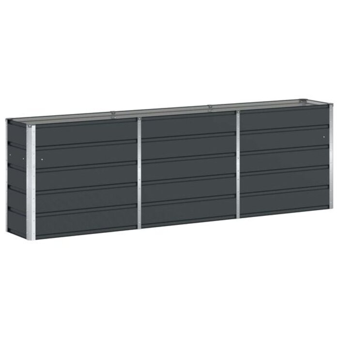 Vidaxl Jardinière en acier anthracite 240x40x75 cm - 34% de remise